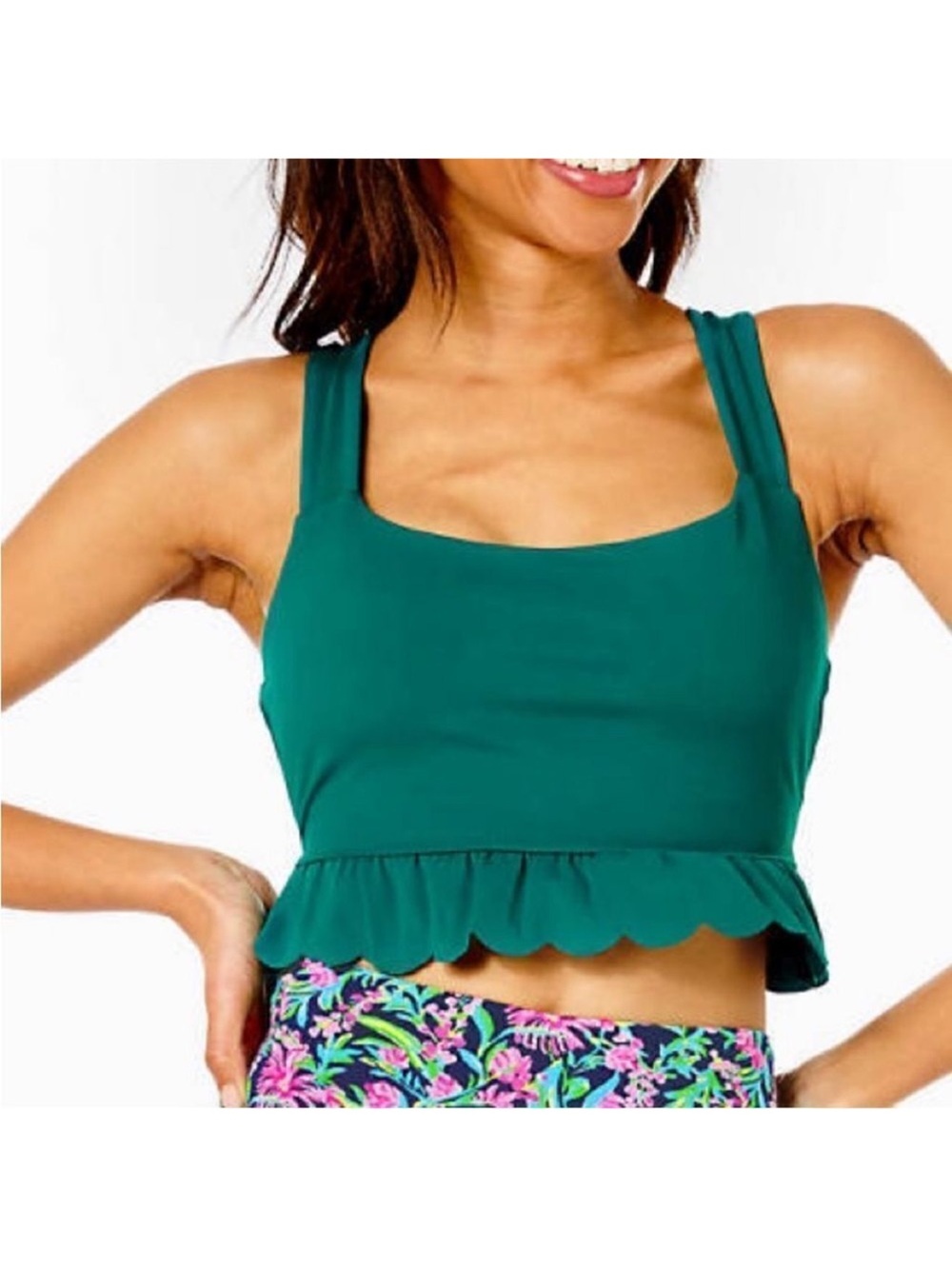 Pulitzer UPF 50+ Luxletic Luisa Scallop Sports Bra size Small